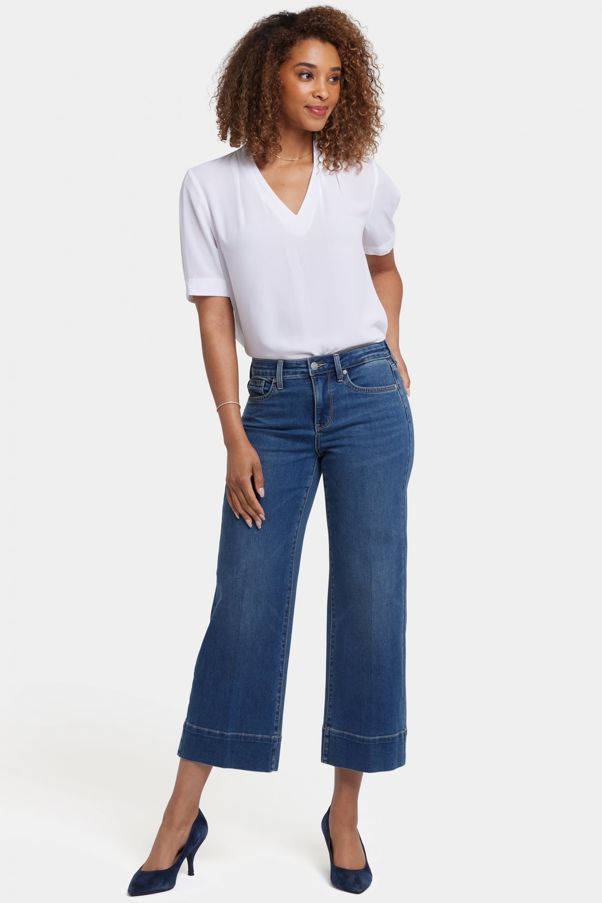 Teresa Wide Leg Ankle Jeans With 3" Hems | Valencia Surf | Pants | NYDJ