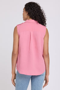 Gabrielle Sleeveless Linen Blouse | Desert Rose | Blouse | NYDJ