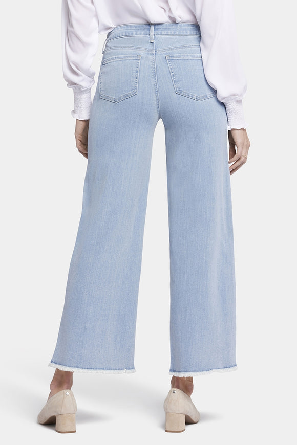 Teresa Wide Leg Ankle Jeans Frayed Hems Light Blue Premium Denim | Westminster | Pants | NYDJ