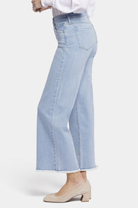 Teresa Wide Leg Ankle Jeans Frayed Hems Light Blue Premium Denim | Westminster | Pants | NYDJ