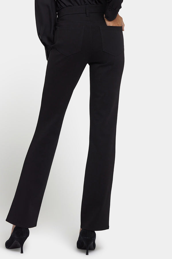 Vegan Stretch Leather Marilyn Straight Pants | Black | Pants | NYDJ