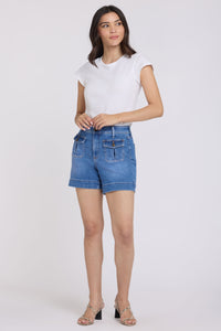 Berkyn Relaxed Denim Shorts With High Rise | Blue Paradise