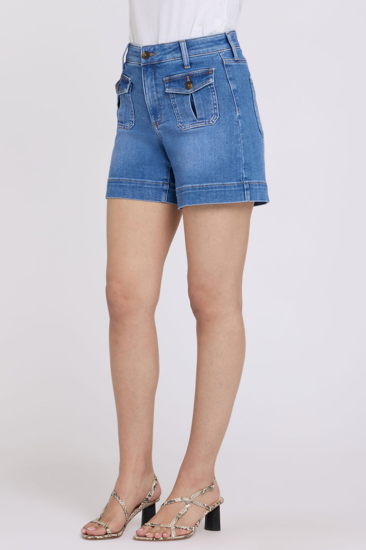 Berkyn Relaxed Denim Shorts With High Rise | Blue Paradise | Denim | NYDJ