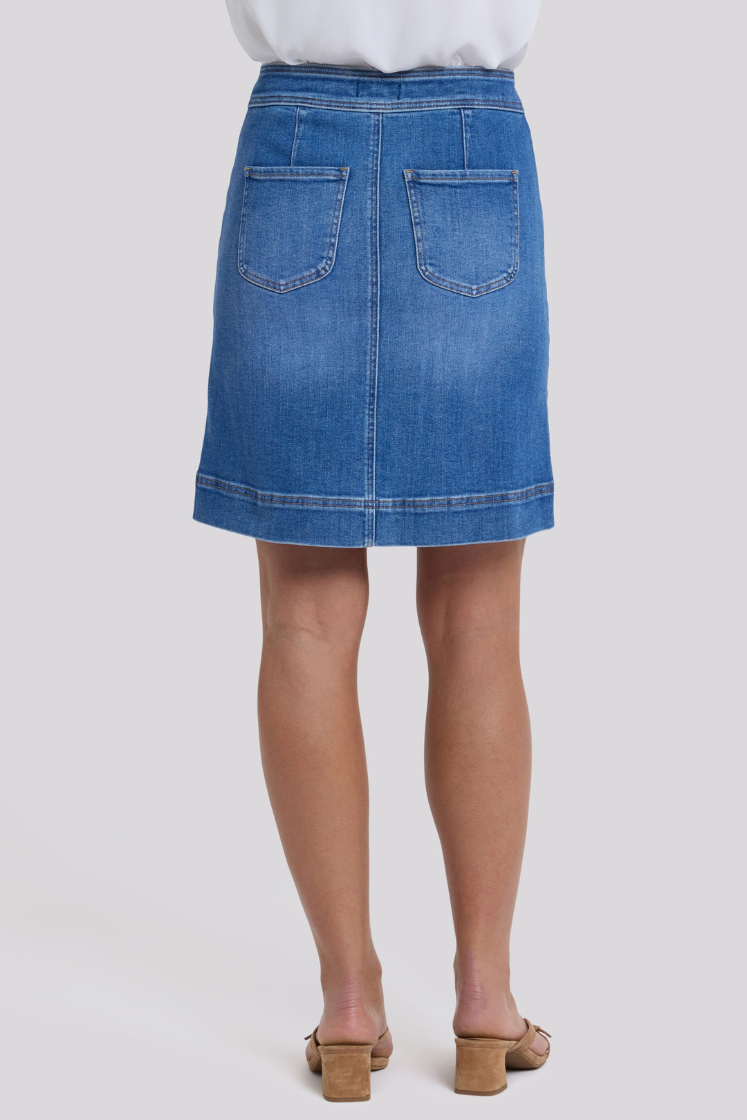 High Rise A-Line Utility Denim Skirt | Blue Paradise | Denim | NYDJ