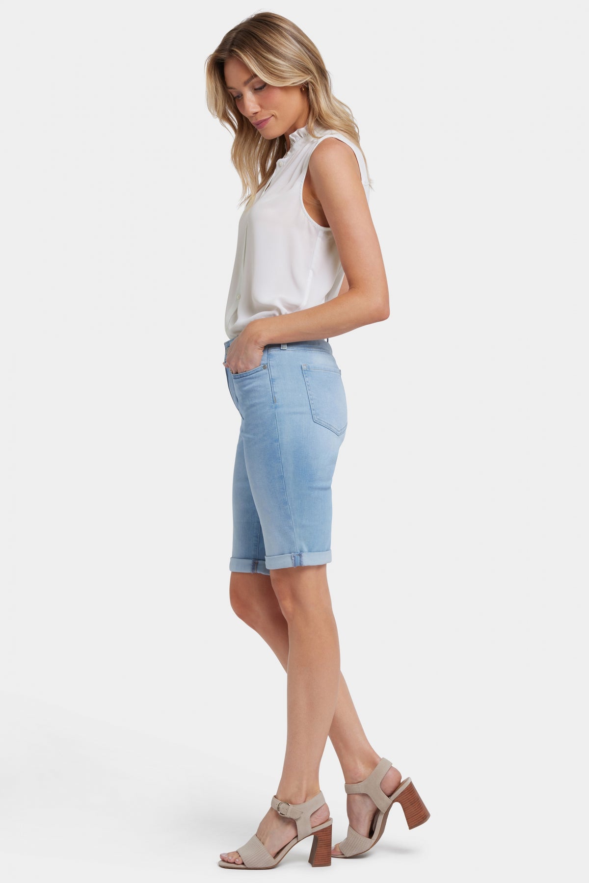 Briella 11 Inch Denim Shorts With Roll Cuffs | Canary Beach | Pants | NYDJ