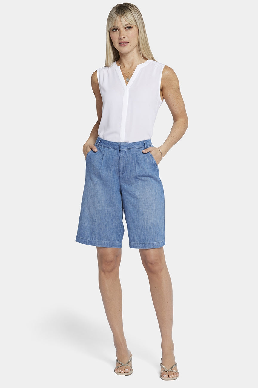 Relaxed Denim Bermuda Shorts With High Rise | Corfu | Pants | NYDJ