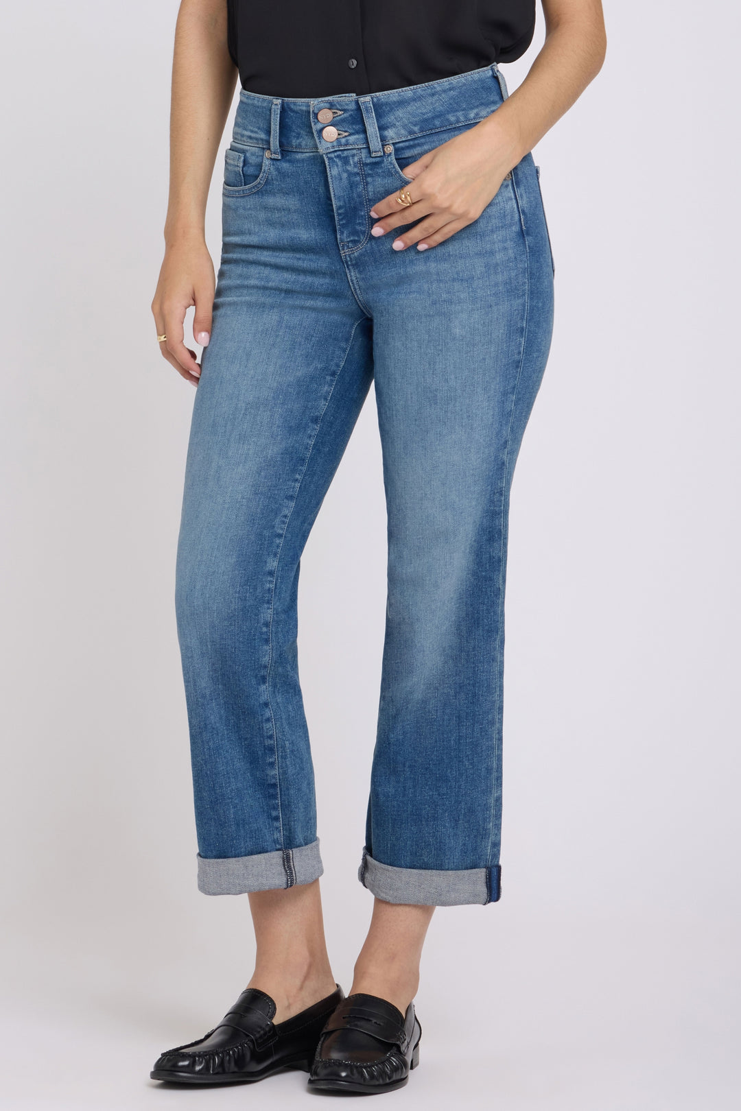Bailey Relaxed Straight Crop Jeans In Re-New Denim With High Rise | Breezy Palms | Denim | NYDJ