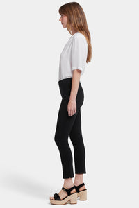 Ami Skinny Ankle Pull-On Jeans In Soft-Contour Denim™ With Side Slits | Overdye Black | Pants | NYDJ