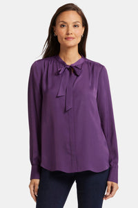 Tie-Neck Blouse Purple | Grape Royale | Blouse | NYDJ