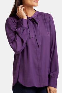 Tie-Neck Blouse Purple | Grape Royale | Blouse | NYDJ