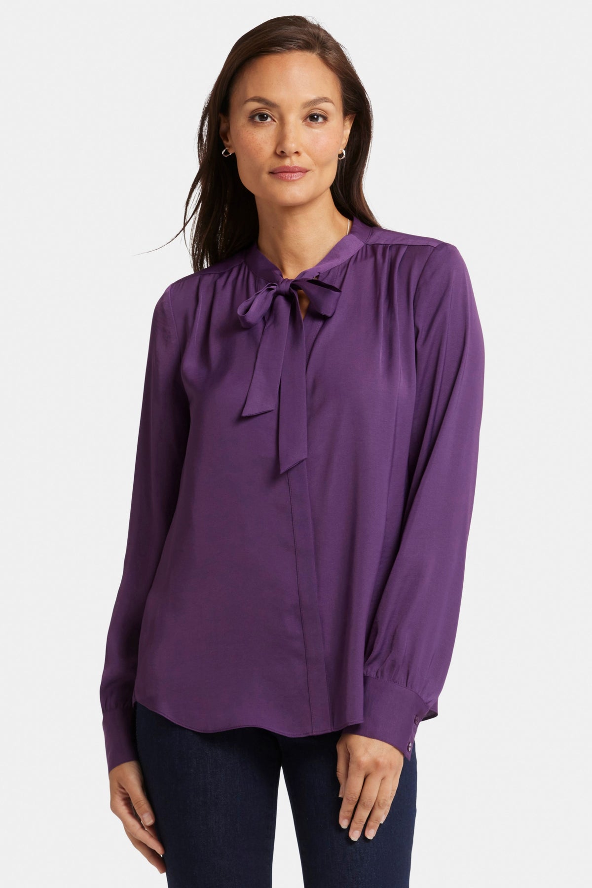 Tie-Neck Blouse Purple | Grape Royale | Blouse | NYDJ