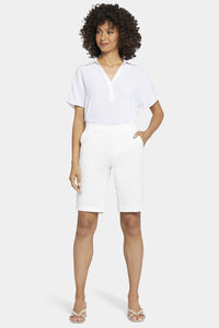 Bermuda Shorts In Stretch Twill | Optic White | Shorts | NYDJ