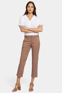 Straight Leg Ankle Trouser Brown Stretch Twill | Baguette | Non Denim | NYDJ