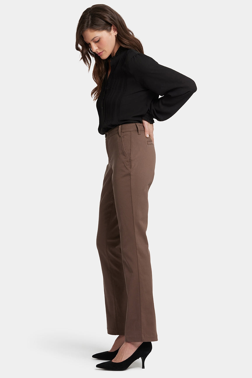 Barbara Bootcut Trouser Brown Stretch Twill | Dark Wood | Non Denim | NYDJ