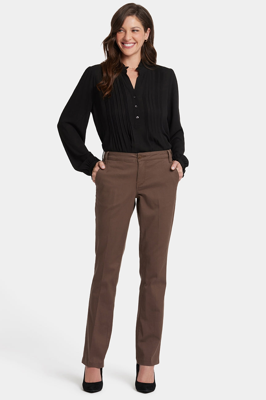 Barbara Bootcut Trouser Brown Stretch Twill | Dark Wood | Non Denim | NYDJ