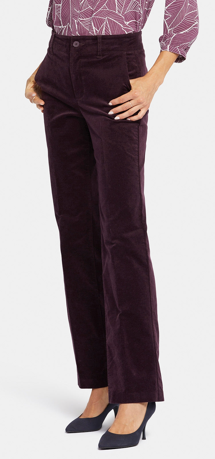 Straight Leg Trouser Purple | Eggplant | Pants | NYDJ