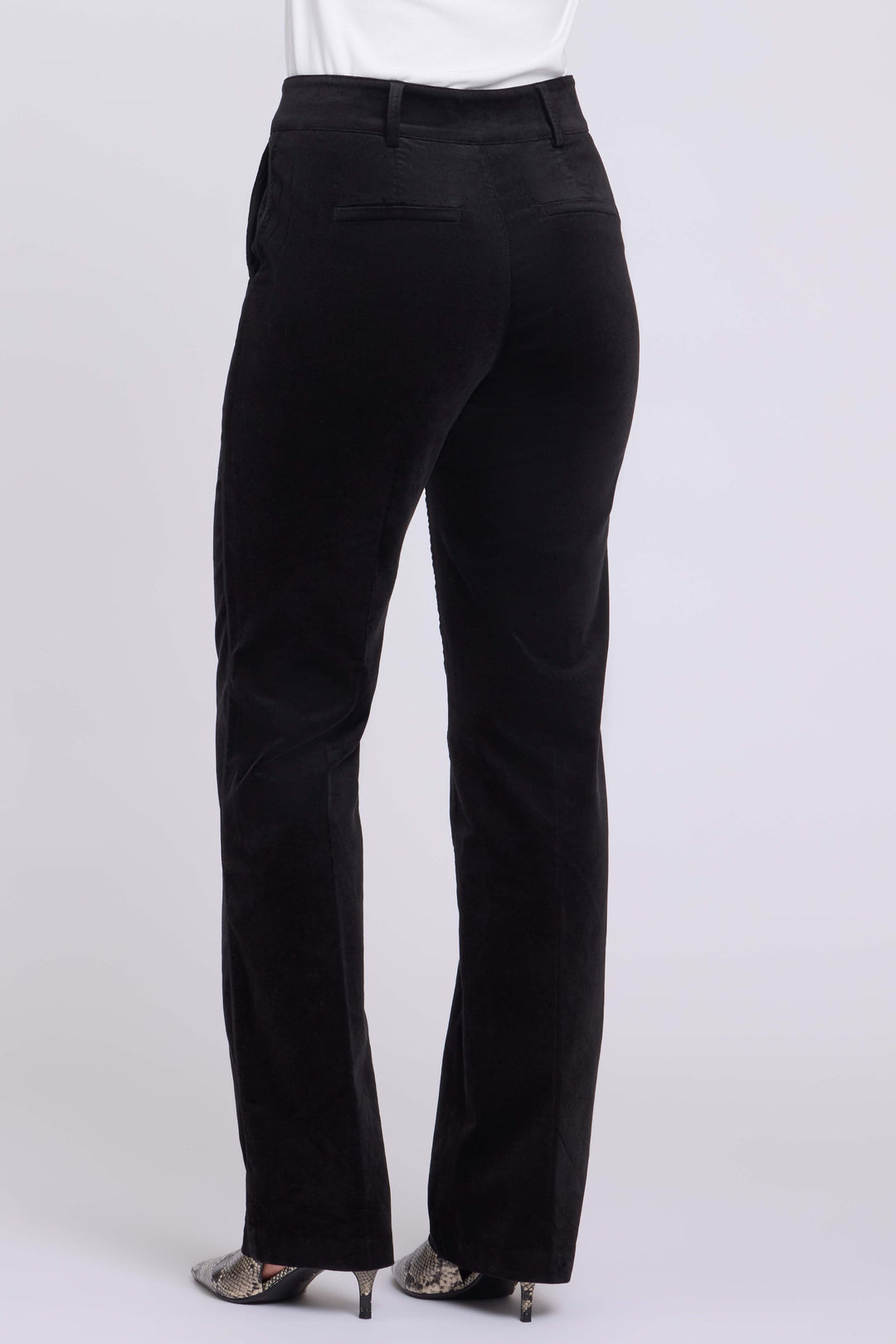Straight Trouser Pants in Velveteen | Black