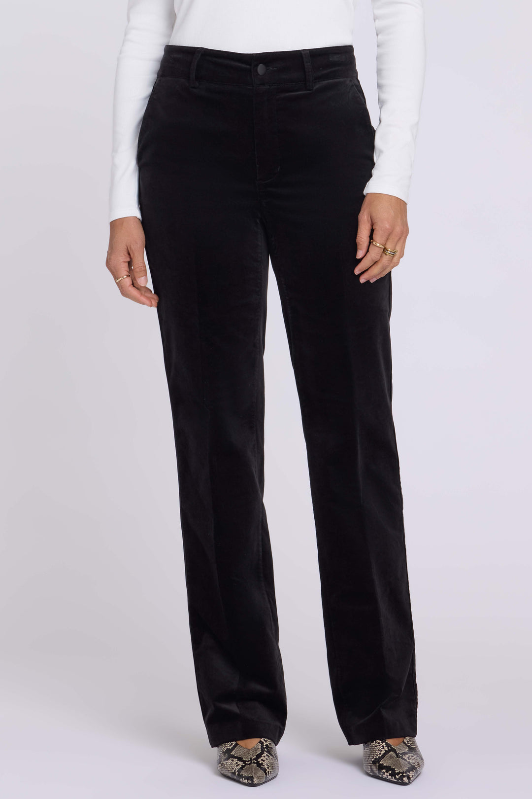 Straight Trouser Pants in Velveteen | Black
