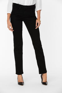 Marilyn Straight Jeans Black Premium Denim (Petite) | Black | Denim | NYDJ