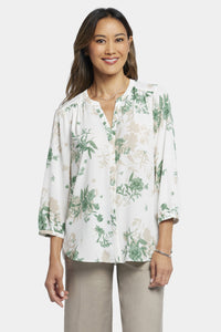 Pintuck Blouse Floral Print | Alicia Glen | Blouse | NYDJ