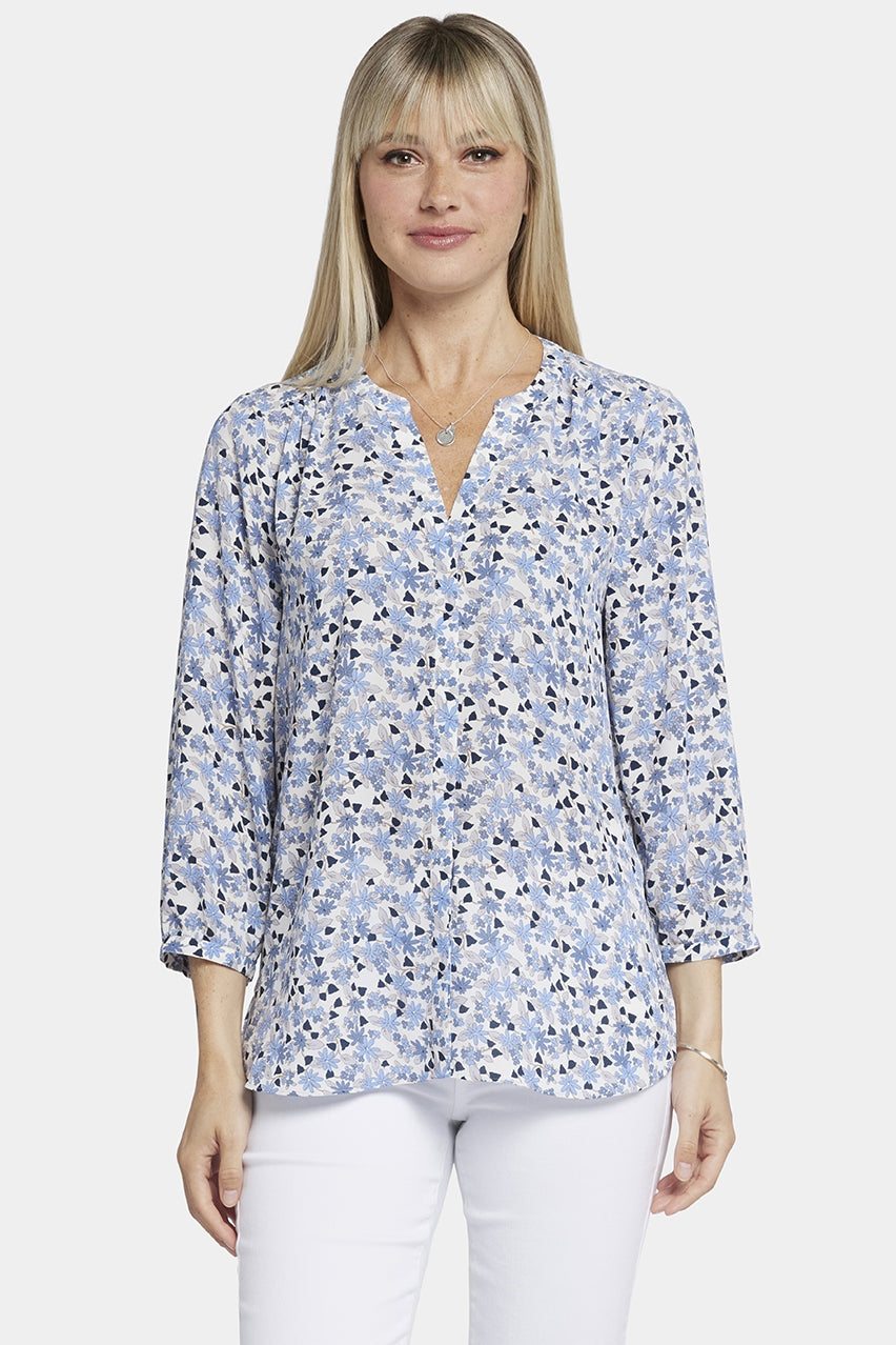 Pintuck Blouse Flower Print | Calle Canyon | Blouse | NYDJ