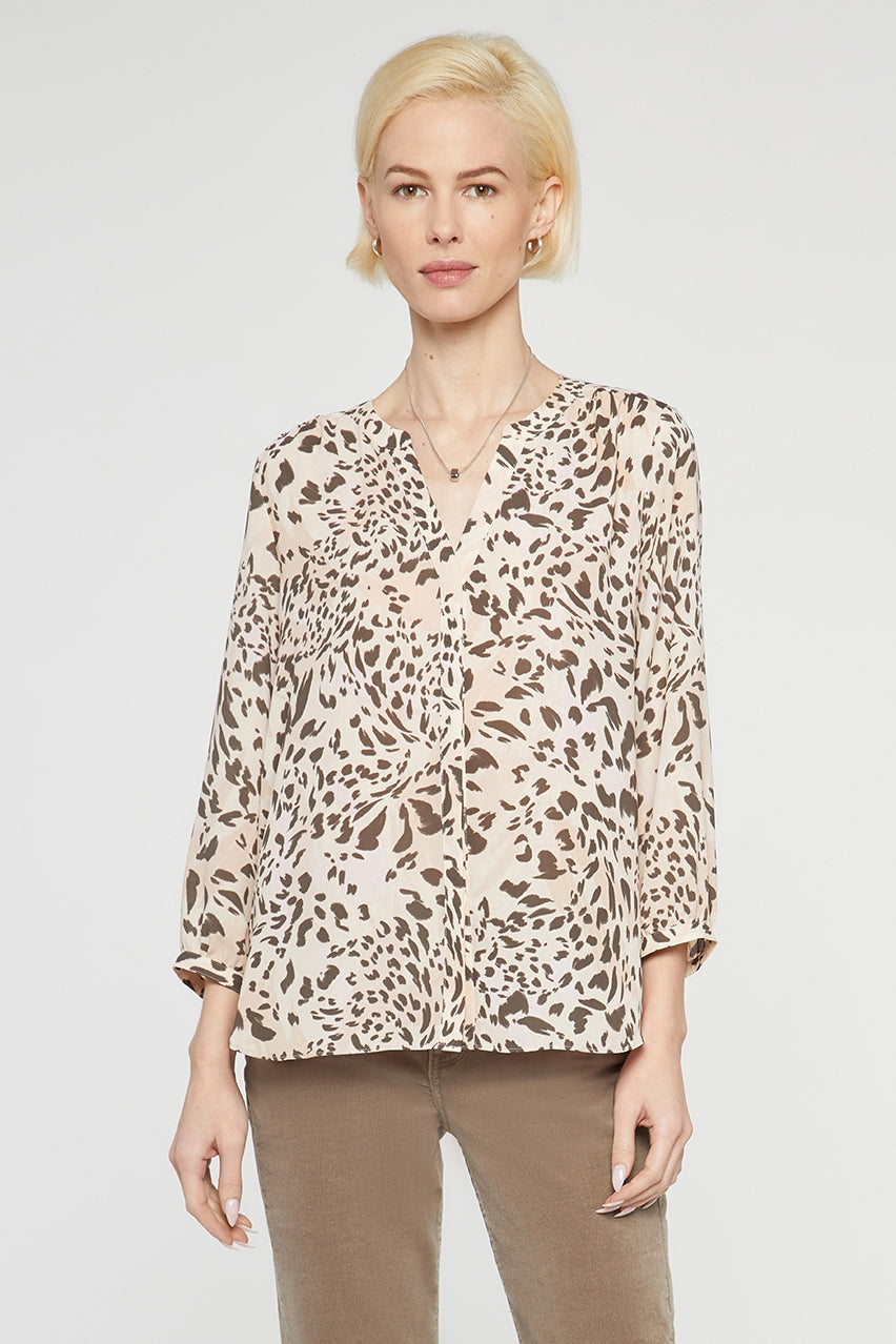 Pintuck Blouse Animal Print | Tupelo Cat | Blouse | NYDJ