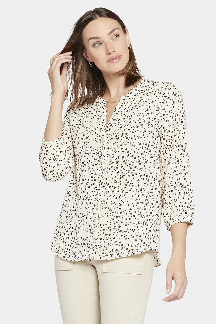 Pintuck Blouse Animal Print | Serafina | Blouse | NYDJ