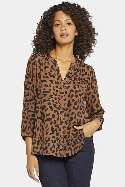 Pintuck Blouse Animal Print | NYDJ