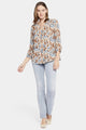 Pintuck Blouse Graphic Print | Ocean Dream | Blouse | NYDJ