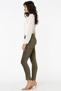 Alina Skinny Green Faux Suede | Martini Olive | Pants | NYDJ