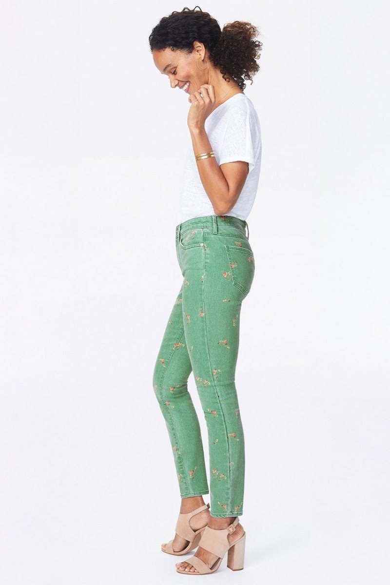 Ami Skinny Jeans Green Twill | Native Floral Vanilla | Non Denim | NYDJ