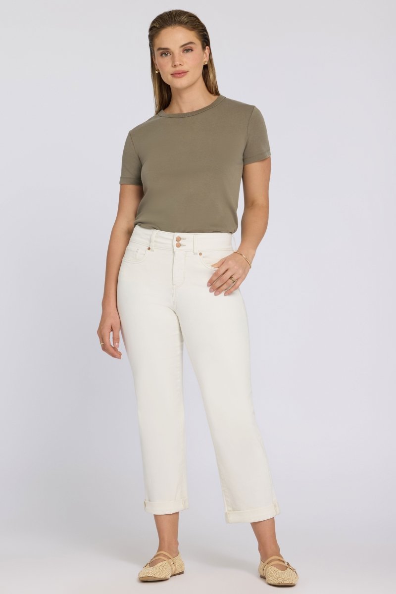 Bailey Relaxed Straight Crop Jeans In Cool Embrace® Denim With High Rise | Vintage White | Denim | NYDJ