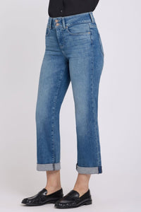 Bailey Relaxed Straight Crop Jeans In Re-New Denim With High Rise | Keys View | Denim | NYDJ