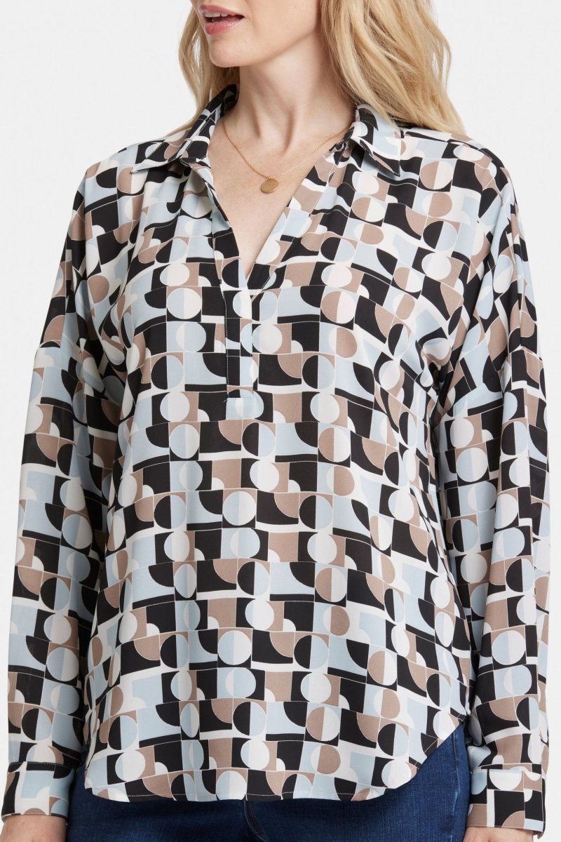 Becky Blouse Graphic Print | Light &amp; Fog | Blouse | NYDJ
