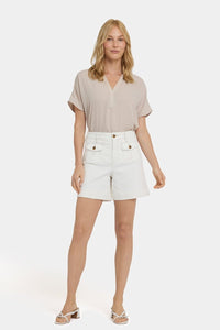 Berkyn Relaxed Denim Shorts With High Rise | Vintage White | Denim | NYDJ
