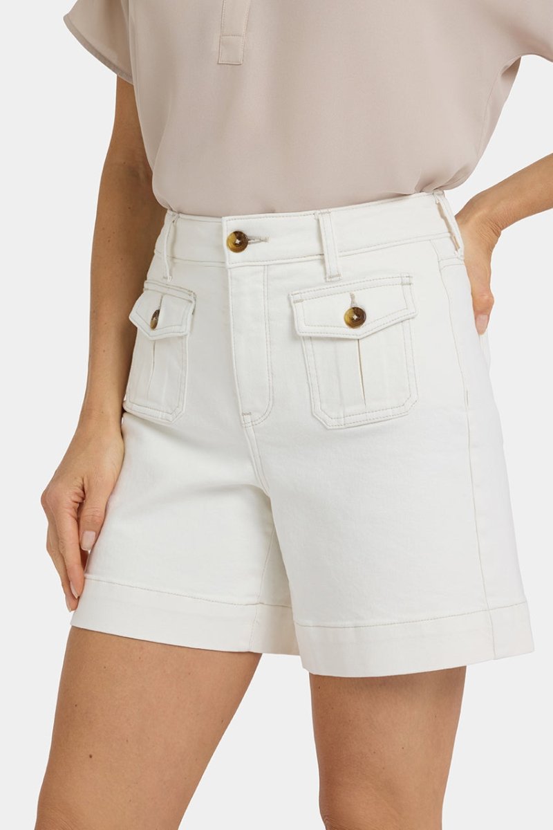 Berkyn Relaxed Denim Shorts With High Rise | Vintage White | Denim | NYDJ