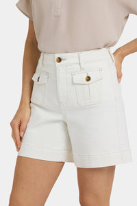 Berkyn Relaxed Denim Shorts With High Rise | Vintage White | Denim | NYDJ