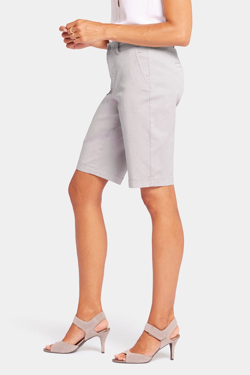 Bermuda Short Grey Stretch Twill | Pearl Grey | Shorts | NYDJ