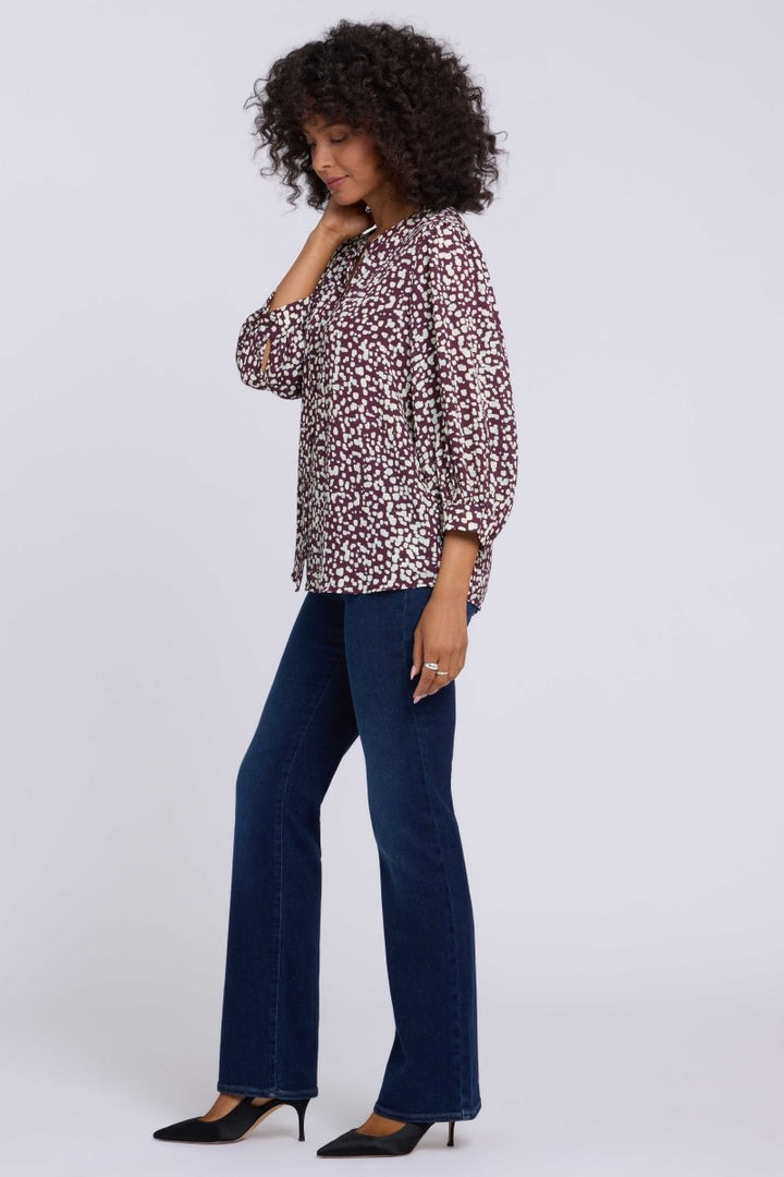 Bonnie Blouse | Random Dots Wine Sorbet - NYDJ