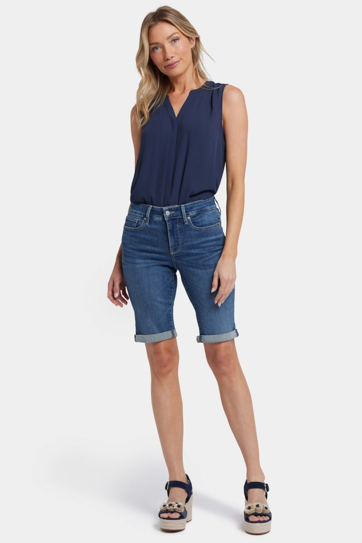Briella 11 Inch Denim Shorts With Roll Cuffs | Valencia Surf | Shorts | NYDJ
