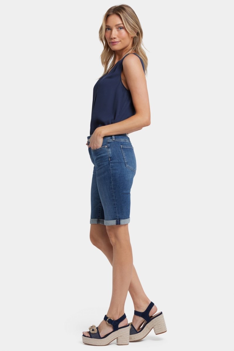 Briella 11 Inch Denim Shorts With Roll Cuffs | Valencia Surf | Shorts | NYDJ