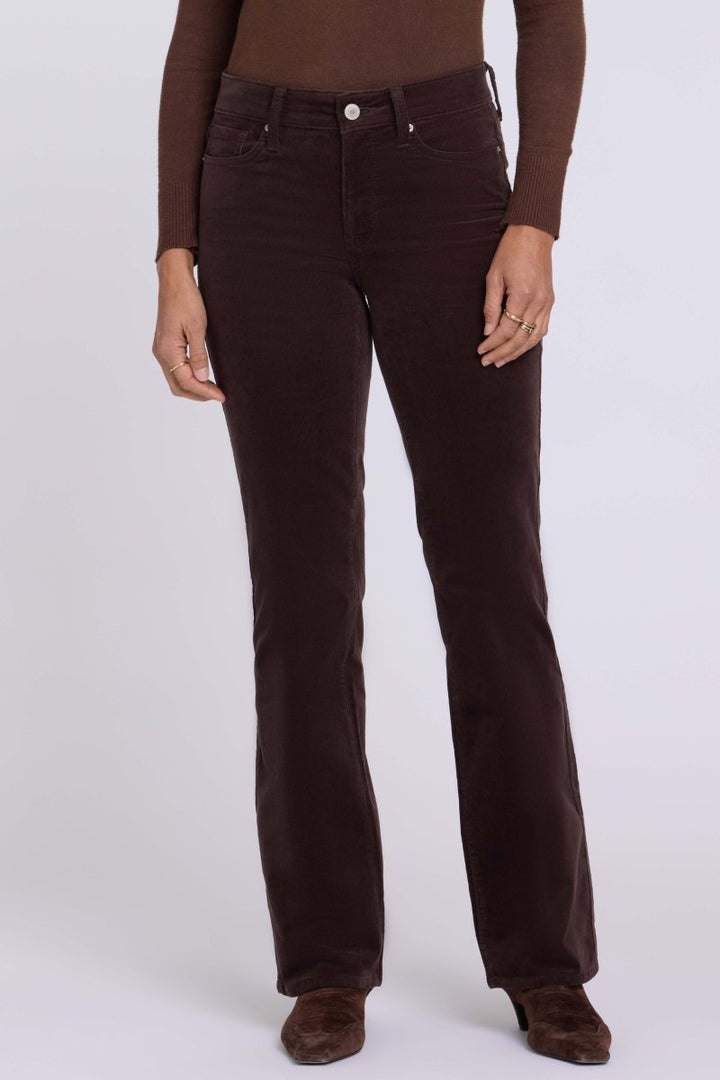 Brooklyn Bootcut Pants in Fine Wale Stretch Corduroy | Bitter Chocolate - NYDJ