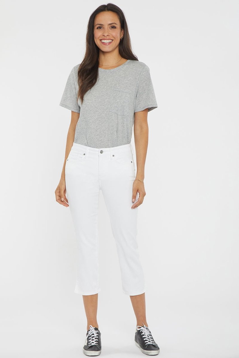 Chloe Capri Jeans With Side Slits | Optic White | Pants | NYDJ