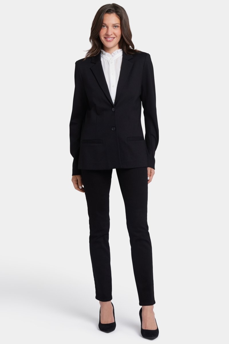 Classic Blazer Jacket in Ponte Knit | Black | Blazer | NYDJ