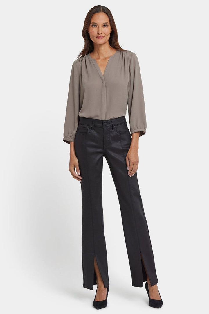 Coated Marilyn Straight Jeans | Black Coated | Pants | NYDJ