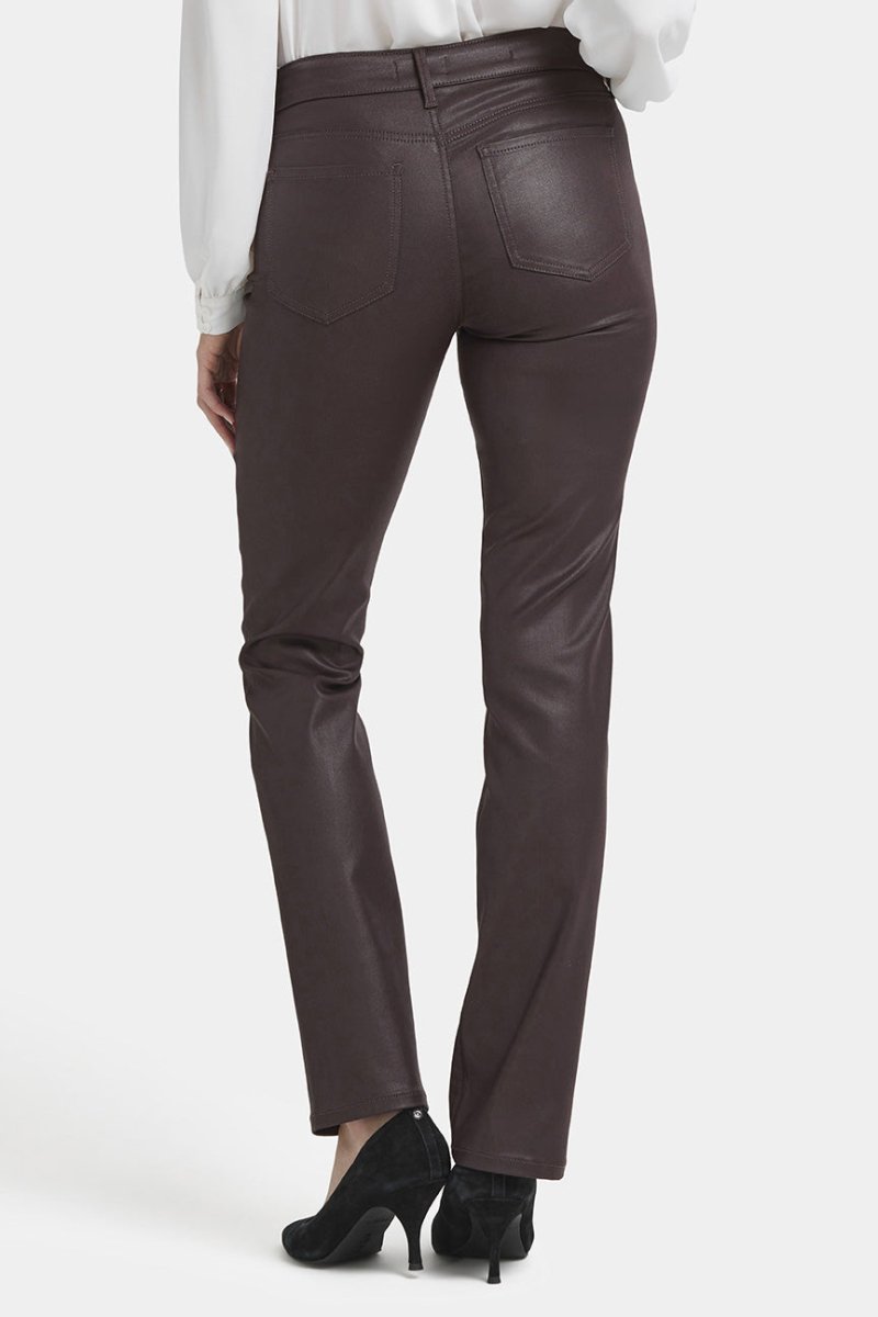 Coated Marilyn Straight Jeans | Cordovan Coated | Pants | NYDJ