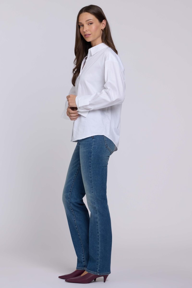 Daphne Shirt in Cotton Poplin | Optic White - NYDJ