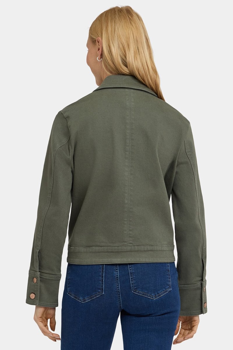 Denim Jacket With Oversize Pockets | Desert Green | Denim | NYDJ