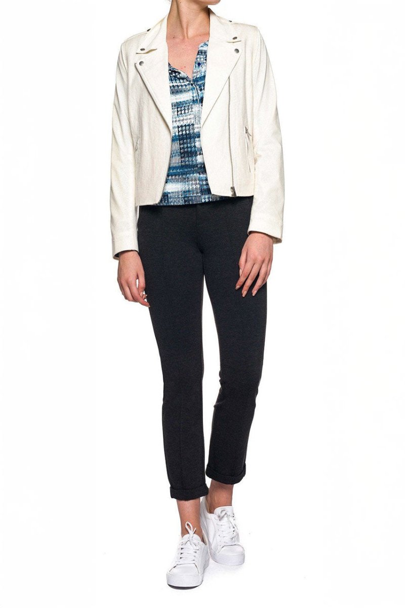 Denise Slim Cuffed Ankle Jeans Grey Jersey | Charcoal | Pants | NYDJ