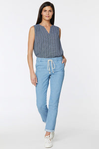 Drawstring Slim Jogger Ankle Light Blue Chambray | Light Stone | Denim | NYDJ